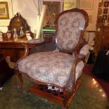 Armchair - Victorian carved walnut