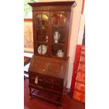 Bureau bookcase - oak Jacobean style