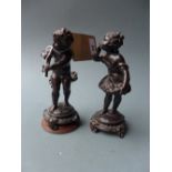 A pair of 19th century spelter putti H.