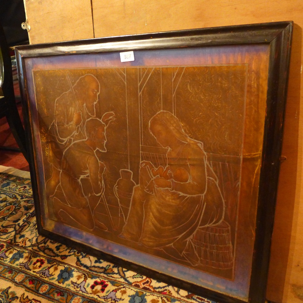 A late Victorian stained glass panel dep