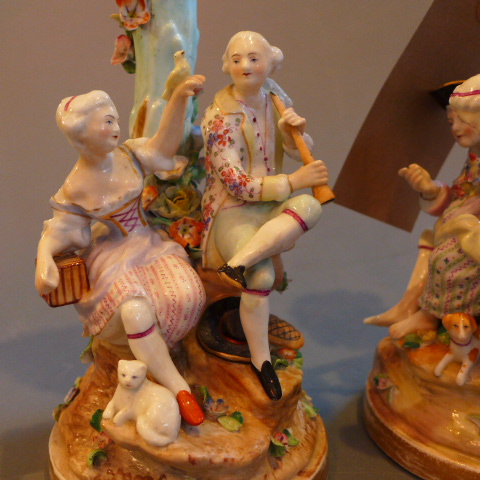 A pair of Meissen porcelain candelabra d - Image 3 of 4