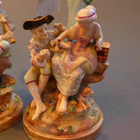 A pair of Meissen porcelain candelabra d - Image 2 of 4