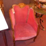 Salon chair - Edwardian rosewood inlaid