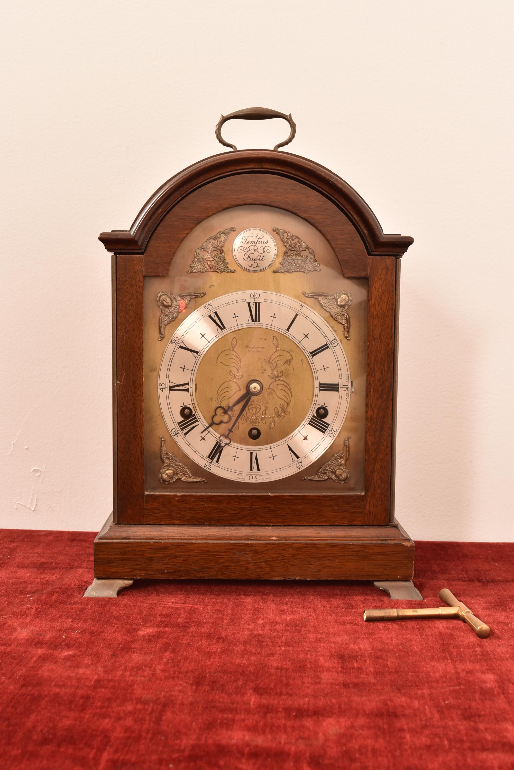 A Tempus Fugit Mahogany Clock