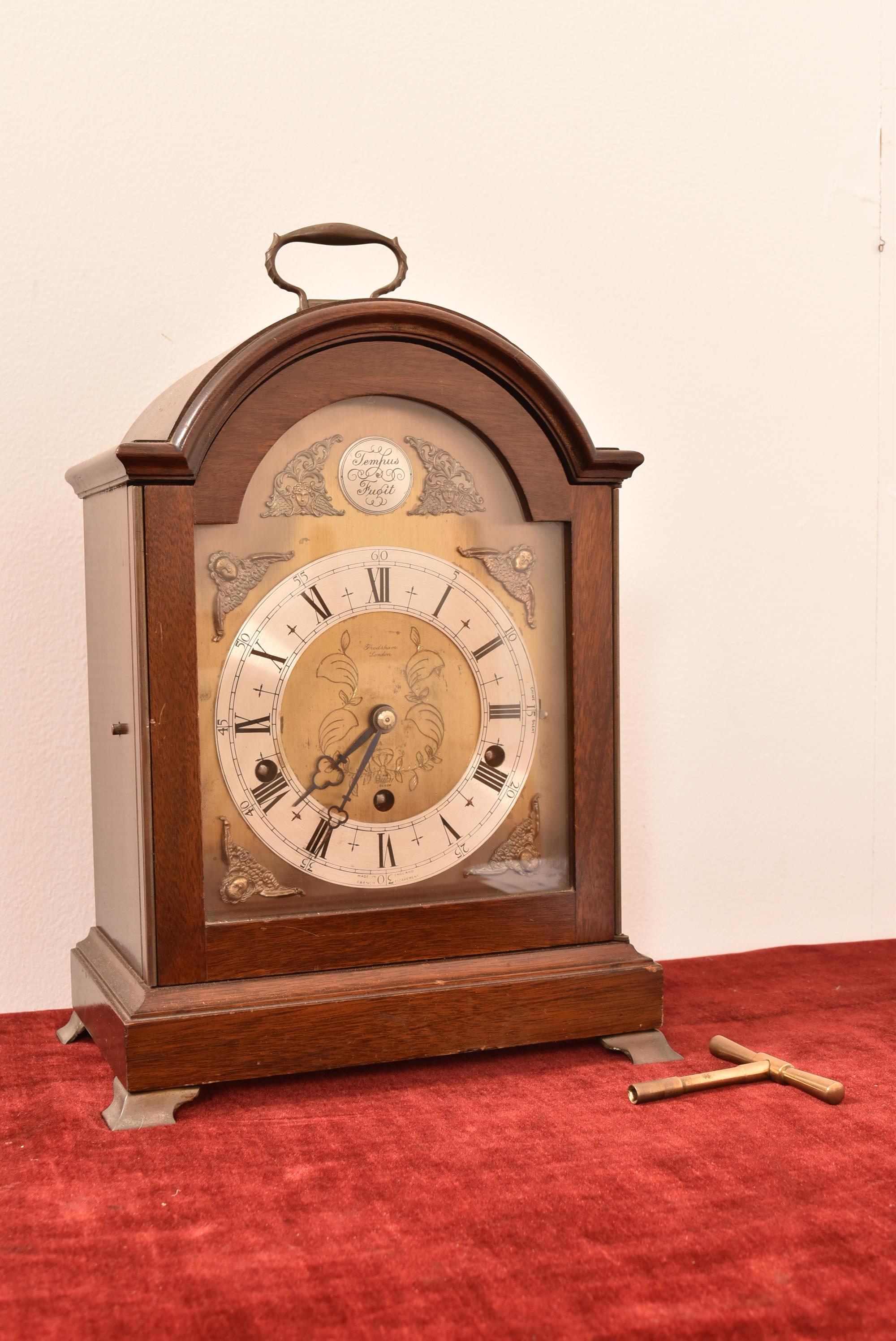 A Tempus Fugit Mahogany Clock - Image 2 of 4