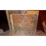 SOLD IN TIMED AUCTION Ann Hewson, four unframed pastel studies of female nudes, signed,
