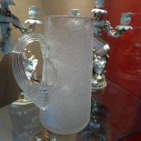 A late Victorian glass water jug having