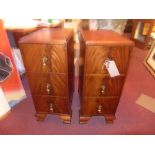 A pair of Art Deco mahogany side cabinet