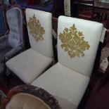 Dining Chairs pair Queen Anne style lime