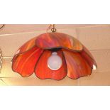 A Tiffany style leaded hanging light, th