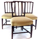 A set of three Georgian chairs, upholste