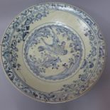A 17th century Chinese blue and white charger, Zhang Chou period,