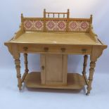A Victorian pine aesthetic movement dressing table,