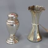 A Goldsmiths & Silversmiths hallmarked silver vase, H 15cm,