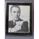 A signed print of Sir Christopher Lee fr