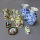 A collection of porcelain to include two