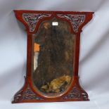 A late Victorian wall mirror,