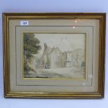 James Baynes a late 19th / early 20th century watercolour of a country manor, unsigned,