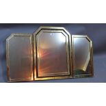 A 20th century Venetian style tryptic mirror,