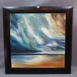 Robert Muldon, a large contemporary oil on canvas seascape, signed and in a black frame,