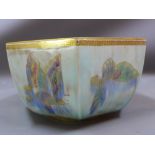 A Wedgewood lustre ware hexagonal bowl decorated with butterflies H 13 x W 27 x D 26cm