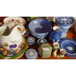 A collection of Wedgewood Jasper ware together with some Grays pottery and sundries