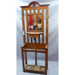 An early 20th century oak hallstand H 198 x W 85 x D 30cm