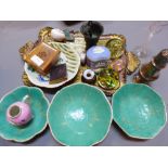 A collection of miscellaneous items to include lamps, paperweights, Chinese bowls etc.