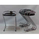 A set of four Lammhults chairs on tubular chrome frames