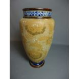 A Doulton Lambeth stoneware vase signed with initials A. B.