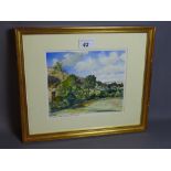 Anthony Dracup, a watercolour on paper titled 'Church Fields park, Hanwell' signed and dated 1976.