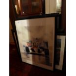 A collection of five Ayrton Senna prints, framed,