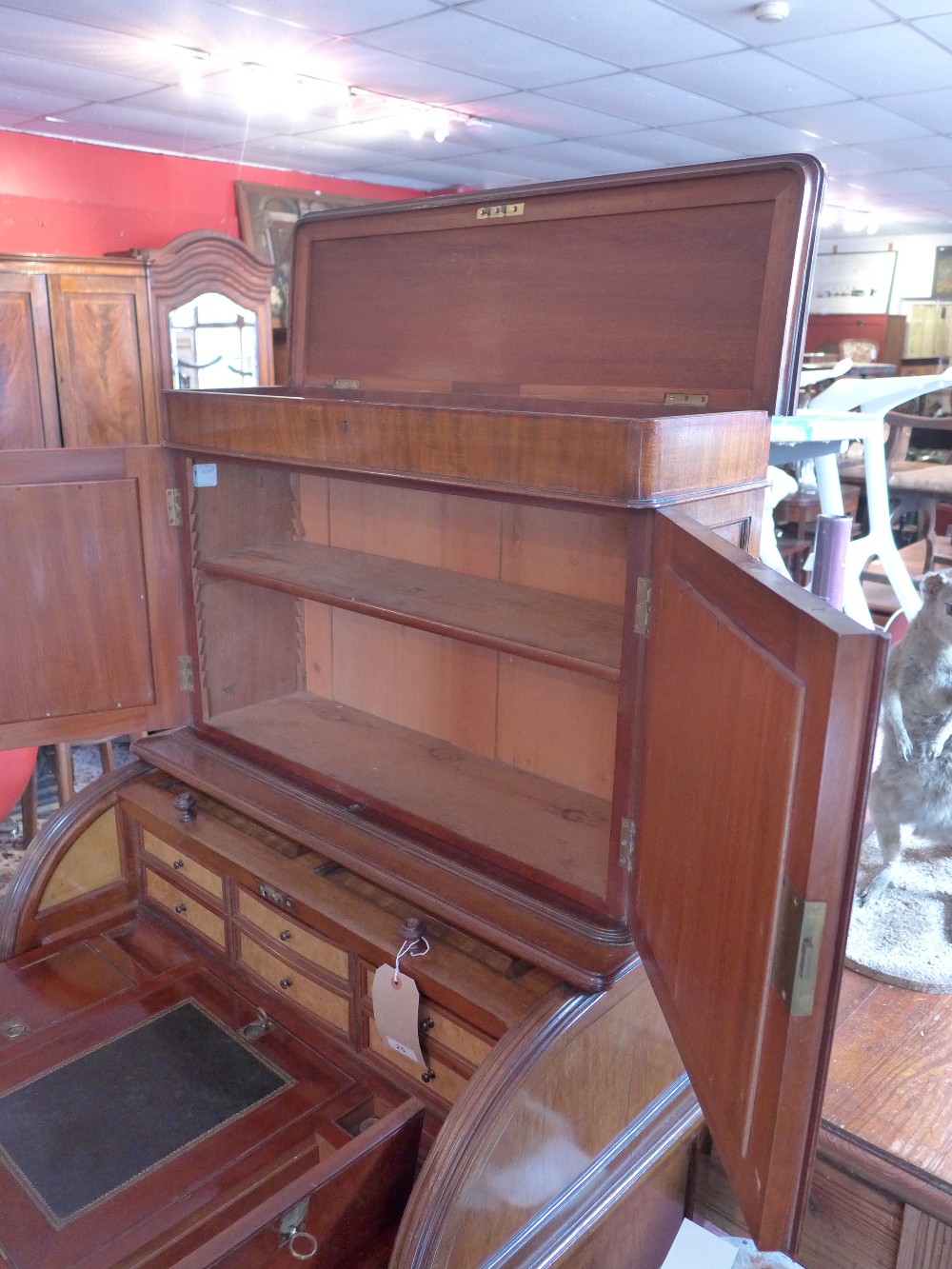 A 19th Century mahogany roll top secretaire cabinet, - Image 3 of 3