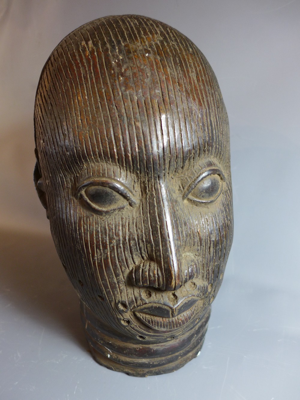 A 19th Century bronze Ifee tribal head.