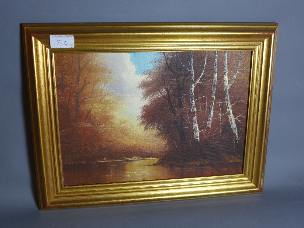 Andrew Grant Kurtis, a pair of oils on canvas laid on board of landscape scenes, - Image 4 of 4