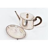 A good 18th Century Old Sheffield Plate coffee pot and associated stand of plane oval form with