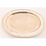 A very good quality heavy silver plated platter of oval shape, in good overall condition with no