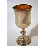 An early 19th Century Old Sheffield Plate goblet or chalice dating to circa 1835 standing on
