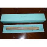 A good 95 silver Tiffany & Co cigar holder case, in blue original blue presentation box, marked to