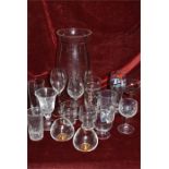 Various drinking glasses, (16) Height 18cm