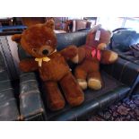 Two large vintage teddy bears