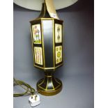 A Regency style black painted table lamp