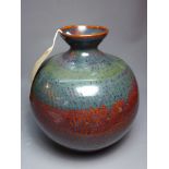 A 20th Century studio pottery ovoid vase