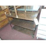 A c1910 oak three tier drinks trolley wi