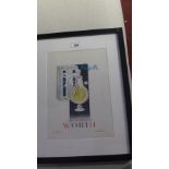 A framed print for Worth perfume,