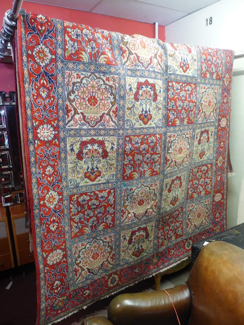 A central Persian qum carpet, 310cm x 193cm,