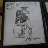 Ralph Steadman silkscreen, signed by the artist, depicting of journalist Hunter. S.