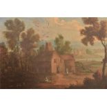 A nineteenth century oil on copper landscape scene