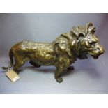 A 20th century bronze figure of a lion o