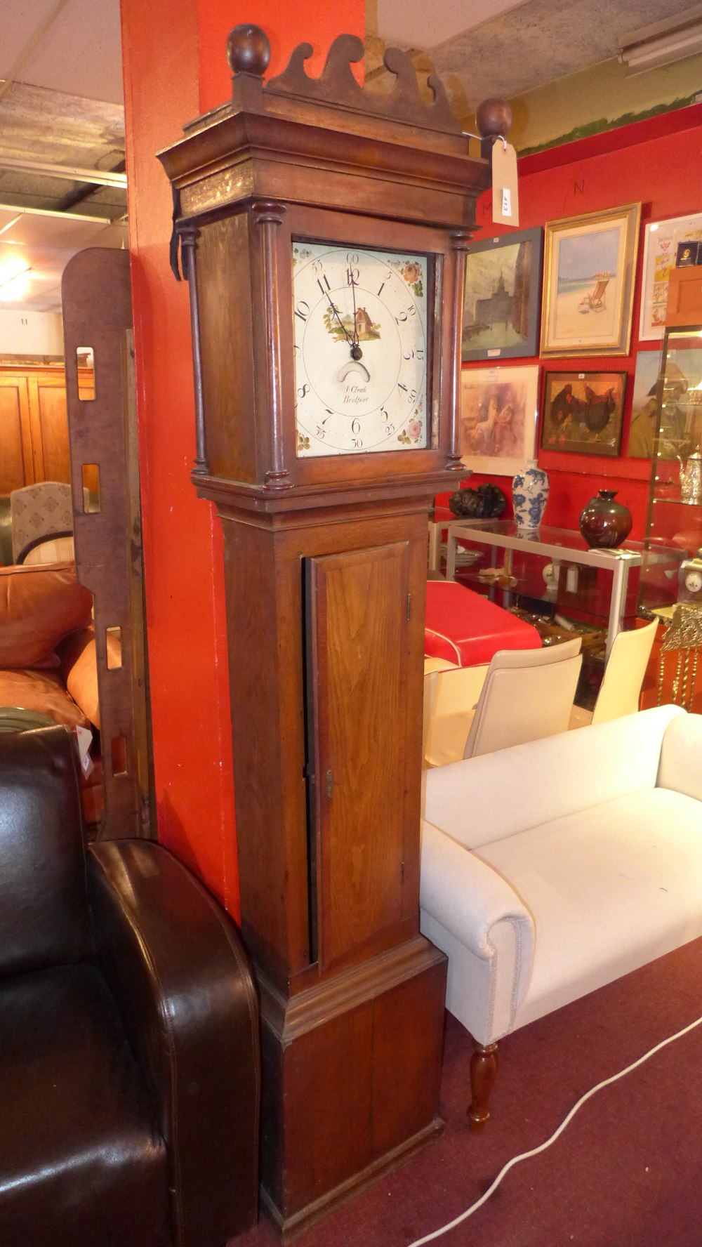 A Georgian oak longcase clock, the ename